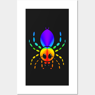 Colorful Cartoon Tarantula (Rainbow Sweep 2) Posters and Art